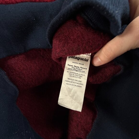 Patagonia Wool Polyester Blend Fleece Jacket Small Red 1/4 Zip Logo Woolyester - Picture 11 of 14